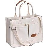 ZHMO Large Canvas Tote Bag for Women With Pockets,Womens Laptop Work Book Bags Crossbody Purse Handbags Shoulder Hobo Travel Satchel Messenger Tote Bag for Nurse Teacher College Church Gift Office Gym