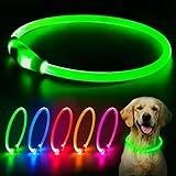 Flashseen LED Dog Collar, USB Rechargeable Glowing Lighted Up Collar, Cuttable Water-Resistant TPU Safety Collar Lights for Small Medium Large Dogs