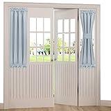 Spring Garden Home White Blackout Curtain for Door Window Room Darkening Thermal Panel Window Covering Blackout Drapery for Front Doors with Free Tieback, 1 Panel, 25 x 40 inch, Greyish White
