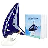 Ohuhu Zelda Ocarina with Song Book (Songs From the Legend of Zelda), 12 Hole Alto C Zelda Ocarinas Play by Link Triforce Gift for Zelda Fans with Display Stand Protective Bag