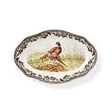 Spode Woodland 8.5" Side Dish - Pheasant Design, Home Décor - Dining Centerpiece, Earthenware - Microwave and Dishwasher Safe, Serving Plate for Main Courses, Appetizers, and More