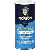 Morton Lite Salt, (11 oz), 6-Pack, Low Sodium Salt for Cooking, Seasoning & Baking