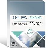 8 Mil PVC Binding Presentation Covers, COIDEA Clear Report Covers for Binding, Book Covers Presentation Document Binding for School Business, 8-1/2 x 11 Inches, Letter Size, 20 Pack