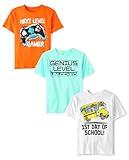 The Children's Place Boys Short Sleeve Graphic T-Shirts,Multipacks, 1st Day of School 3-Pack