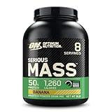 Optimum Nutrition Serious Mass, Weight Gainer Protein Powder, Mass Gainer, Vitamin C and Zinc for Immune Support, Creatine, Banana, 6 Pound (Packaging May Vary)