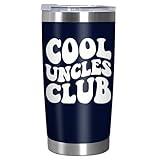 ARVEXO Funny Uncle Gifts from Niece Nephew - Cool Uncles Club 20 oz Stainless Steel Insulated Coffee Tumbler With Lid - Father's Day Birthday Christmas Funny Gifts for Uncle Men Brother