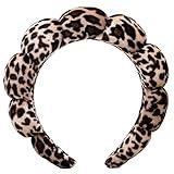 AOENJIE Spa Headbands for Washing Face or Makeup, Sponge Bubble Skincare Headbands, Puffy Terry Cloth Hairband for Women, Skin Care Makeup Headwear Hair Accessories for Girls