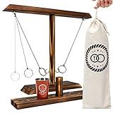 Tulyra Ring Toss Games for Adults, Hook and Ring Game with Exclusive Carrying case & Unique Stainless Shot Glass, Super Easy to Assemble, XL Size(15.7" X 13") Shot Ladder, Tabletop Drinking, Outdoor