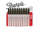 Sharpie Permanent Markers Fine Point Black 12 Count Proudly Permanent Ink Intensely Brilliant Colors