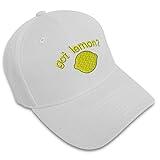Speedy Pros Baseball Cap Got Lemon Embroidery Food & Beverage Fruit Acrylic Hats for Men Women Strap Closure White