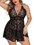 Avidlove Women Plus Size Babydoll Lingerie Lace Chemise Mesh Sleepwear