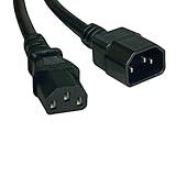 Tripp Lite Standard Computer Power Extension Cord 10A, 18AWG (IEC-320-C14 to IEC-320-C13) 15-ft.(P004-015) Black