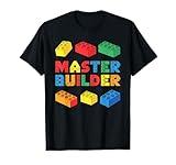 Master Builder Shirt Bricks Blocks Adult Kids Boys Girls T-Shirt