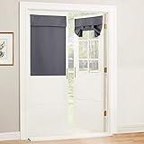 RYB Home Blackout French Door Curtains, Room Darkening Shades Small Window Curtain Drapes Thermal Insulated Tricia Door Blinds for Classroom Glass Window, W26 x L40 inch, 1 Panel, Gray