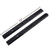 GLE2016 2 Sections Metal Drawer Slide Rail Tracks Ball Bearing Slides Side Mount Type (11 Inch, Black)