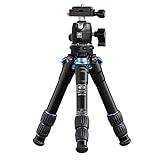 SIRUI AM203 Mini Travel Tripod with 360° B00K Ball Head, Aluminum Tabletop Tripod for Camera, Max Load 33lbs/15KG, Folded Height 11.4”, Max Height 16.7”