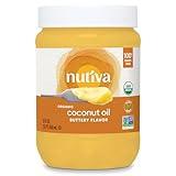 Nutiva Organic Coconut Oil with Non-Dairy Butter Flavor, 29 Fl. Oz. USDA Organic, Non-GMO, Whole 30 Approved, Vegan & Gluten-Free, Plant-Based Replacement for Butter