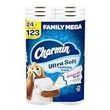 Charmin Ultra Soft Cushiony Touch Toilet Paper, 24 Family Mega Rolls = 123 Regular Rolls