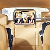 TAZENI Baby Car Mirror, Stretchable 360° Caring Baby Mirror for Car Seat Rear Facing Seat Infant Shatterproof, Baby Essentials for Newborn, Crash Tested and Certified