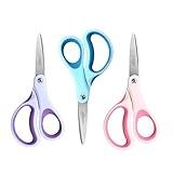 LIVINGO Kids Scissors for Ages 8-11 - 3 Pack 6” Pointed Tip Stainless Steel School Scissors for Children Teacher Classroom Crafting