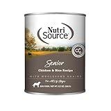 NutriSource Chicken & Rice Senior Dog Food, Premium Wet Dog Food, 12.3 Ounce (Pack of 12)