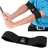 LANJAO Golf Swing Trainer Aid,Swing Correcting Arm Band, Swing Easy Black