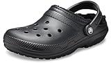 Crocs Unisex-Adult Men's and Women's Classic Lined Clog, Black, 8 Women/6 Men