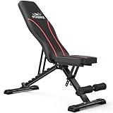 FLYBIRD Adjustable Bench,Utility Weight Bench for Full Body Workout- Multi-Purpose Foldable Incline Bench (Black)