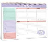 Weekly To Do List Notepad with 52 Undated Sheets（8.5"×11"）- Weekly Desk Planner for Women & Man, Work and Home - Violet Dream