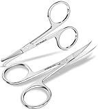 Utopia Care Eyebrow Scissors, Small Scissors for Men and Women - Curved and Rounded Nose Hair Scissors for Grooming Mustache, Beard, Eyelashes, Ear Hair Trimming- Professional Stainless Steel - Silver