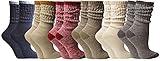 Yacht & Smith 6 Pairs Women's Scrunched Slouch Socks, Cotton Boot Socks Bulk Pack