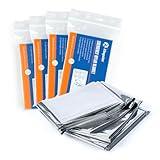 K Kingstar Emergency Blankets (4 Packs, 84" L x 52" W) Mylar Thermal Blankets for Survival and Protection,Space Blanket Survival Kits Camping Blanket, Ideal for Outdoors, Hiking, Survival, Marathons