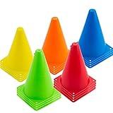 20 PCS 7 Inch Plastic Agility Cones for Kids-Mini Traffic Safety Cones-Construction Agility Cones for Party,Drills,Basketball,Soccer,5 colors