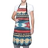 Hysing Tribal Ethnic Cooking Apron For Women Men With Pockets,Native American Style Southwest Aztec Colorful Oxford Cloth Kitchen Apron For Home Waitress Chef Baking/Bbq Waterproof 28x33 Inch