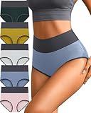K-CHEONY High Waisted Underwear for Women Cotton Tummy Control Panties Full Coverage Soft Breathable Ladies Briefs