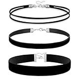3pcs Black Choker Necklace for Women Velvet Choker Set Layered Choker Necklaces Classic Chokers for Women Adjustable Black Collar Necklace for Party Cosplay Birthday Jewelry Gifts-A