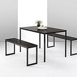 ZINUS Louis Modern Studio Collection Soho Dining Table with Two Benches (3 piece set) - Espresso