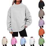 Long Sweatshirts For Women Womens Oversized Sweatshirts Turtleneck Pullover Long Sleeve Hoodies Tops Fall Fashion Outfits 2025 Clothes Grey Medium Fall Clothe For Women fall sports must haves for moms