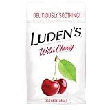 Luden's Wild Cherry Throat Drops | Deliciously Soothing | 30 Drops | 1 Bag