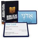 Briston Hebrew Biblical Terms Flash Cards - 75 Cards for Learning Hebrew & English Biblical Language - Ideal for Bible Study, Schools, Homeschooling, Religious Education & Deep Knowledge