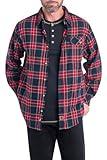 Legendary Whitetails Men's Standard Buck Camp Flannel, Long Sleeve Plaid Button Down Casual Shirt, Corduroy Cuffs, Tartan Red, X-Large