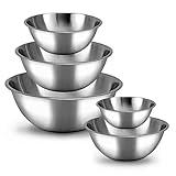 WHYSKO Meal Prep Stainless Steel Mixing Bowl (5-Piece Set) Home, Refrigerator, and Kitchen Food Storage Organizers | Ecofriendly, Heavy Duty, No Lids