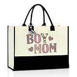 Mom Tote Bag, Mom Gifts from Daughter Son, Mothers Day Mom Birthday Gifts Leopard Beach Bag, Christmas Retirement Appreciation Gifts for Women Mama Mommy New Mom Mother in Law Reusable Grocery Bags