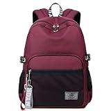 mygreen School Backpack for Girls Kids Cute Elementary Book Bag Bookbag Teen Classic Ribbon Back Pack Wine