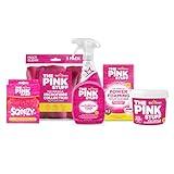 Stardrops - The Pink Stuff Bathroom Cleaning Kit – Cleaning Paste, Bathroom Foam Spray, Toilet Foaming Powder, SQeeZY Sponge & 3 Microfiber Cloths – Tough on Stains, Grease & Soap Scum