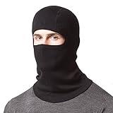 100% Merino Wool Balaclava - Winter Ski Mask - Face Mask - Cold Weather Gear - Black - One Size