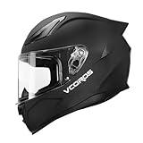 Motorcycle Full Face Helmet for Unisex-Adults DOT Approved WS-609 Motorbike Street Bike Racing Helmets (Matte Black,XL)