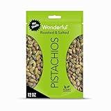 Wonderful Pistachios No Shells, Roasted & Salted Nuts, 12 Ounce Resealable Bag, Protein Snacks, Gluten Free, Healthy Snack