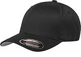 Yupoong Mens Athletic Fitted Baseball Cap, Black, Large-X-Large US