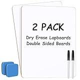 MaxGear Small White Board 2 Pack Dry Erase Boards, 9''x 12'' Mini White Board Double Sided Portable White Boards for Students Teachers School Supplies Lapboards Including 2 Markers and 2 Erasers